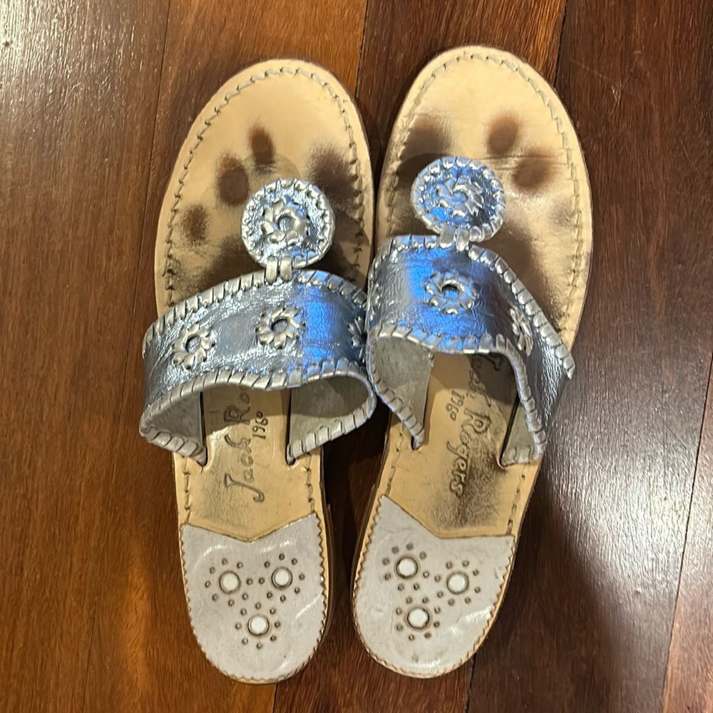 Classic Jack Rogers Sandals - blue/silver 8m or 8.5m